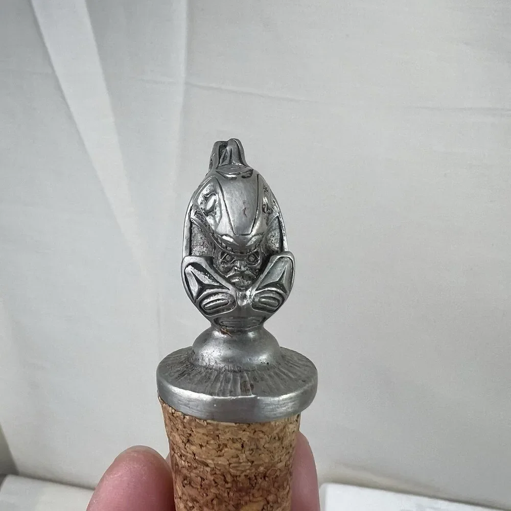 Lot Of‎ 4 Wine Bottle Stopper Deck Head The Thinker From H.M.Seashell From WTU